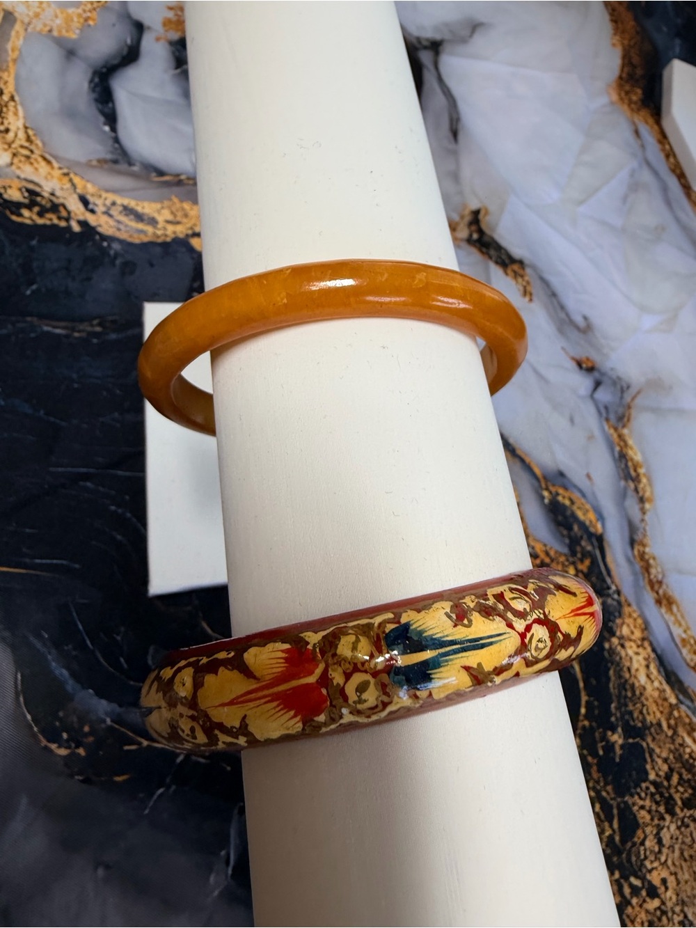 Vintage Kashmiri wooden bangle. bracelets - Picture 5 of 7